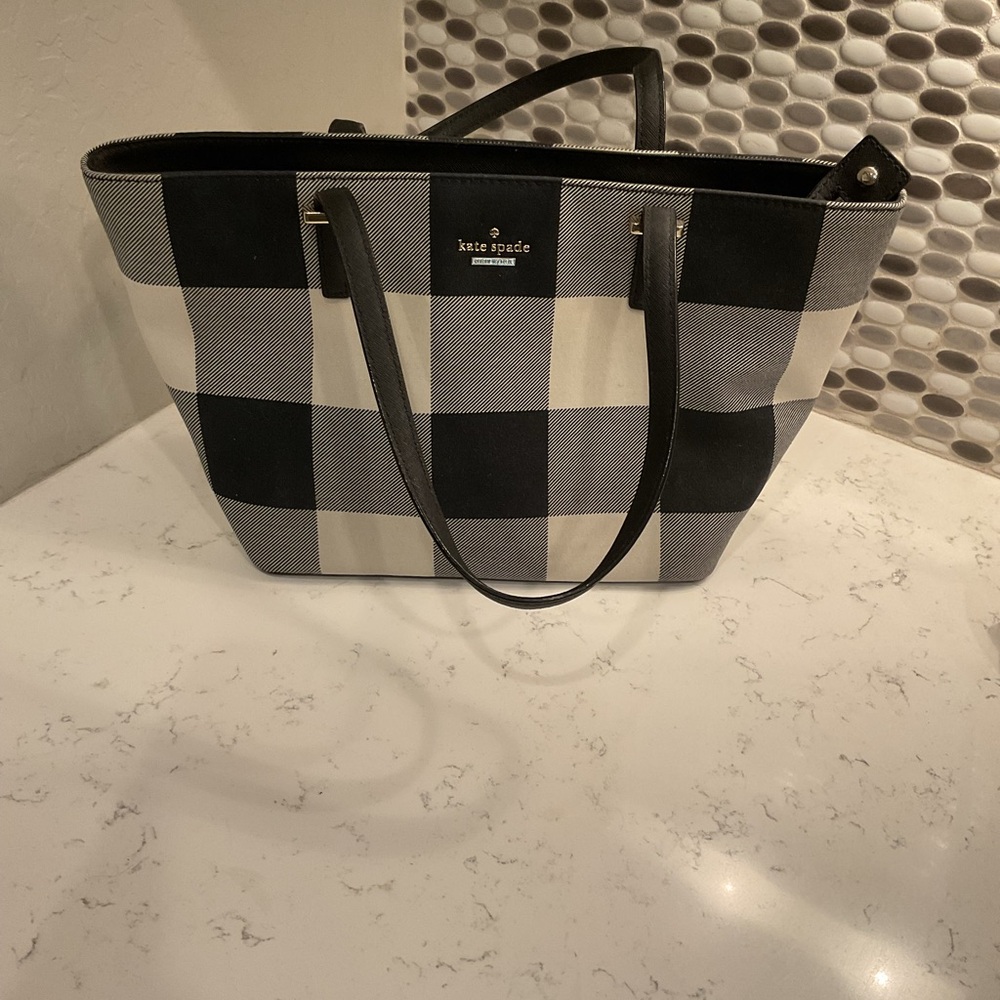 Kate Spade Black and White Gingham Tote